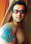 small screen idol rohit roy sports a lord ganesh tattoo